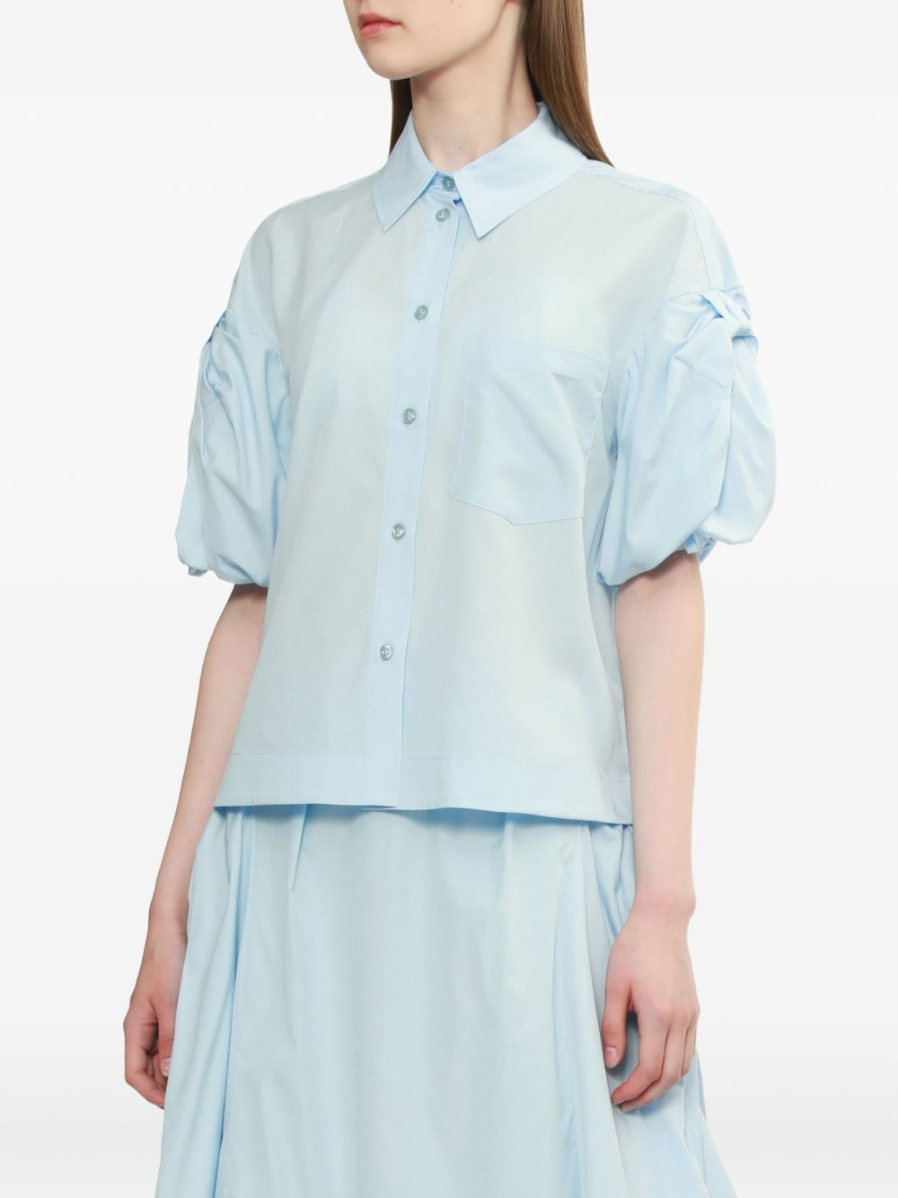 puffed-sleeve pocket shirt - 3
