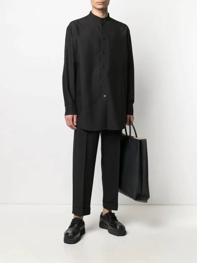 Jil Sander collarless silk shirt outlook