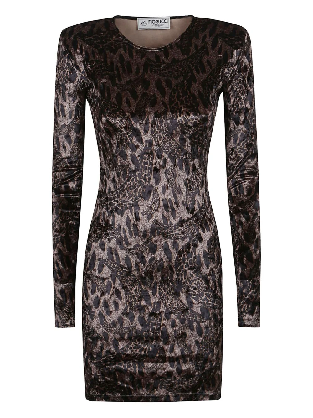 velvet leopard-print dress - 1