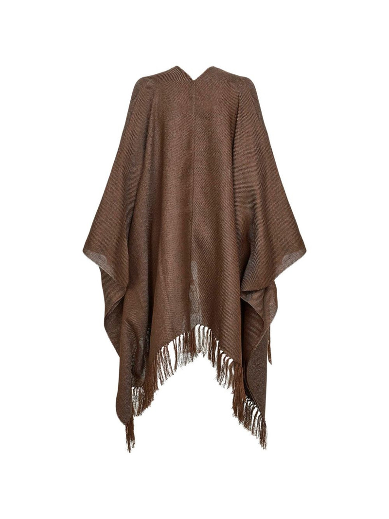 Brunello Cucinelli fringed-hem poncho outlook