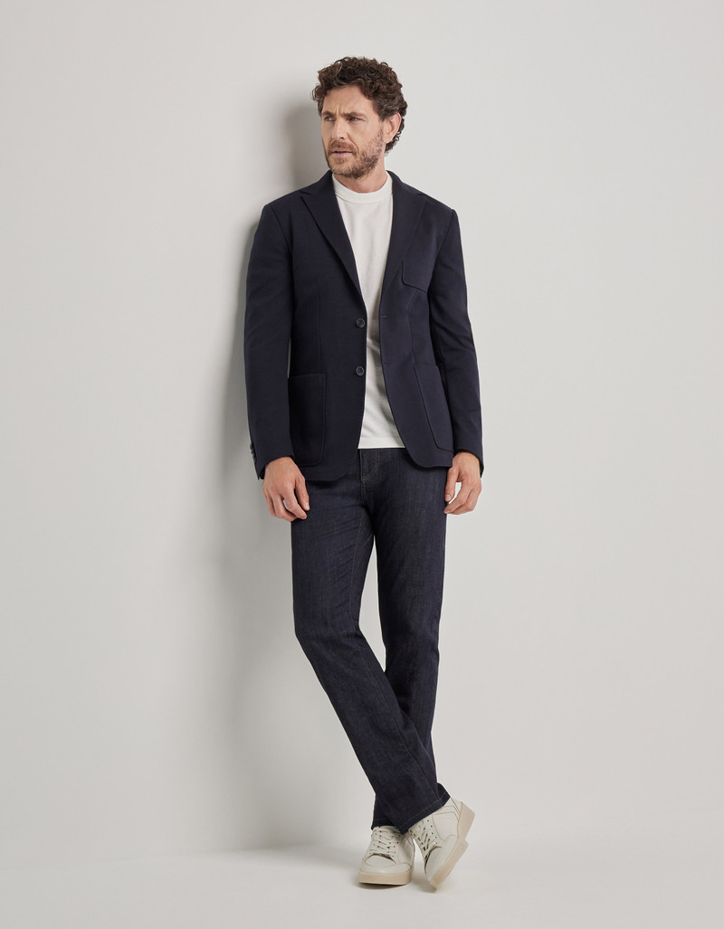 Canali BLUE JERSEY BLAZER outlook