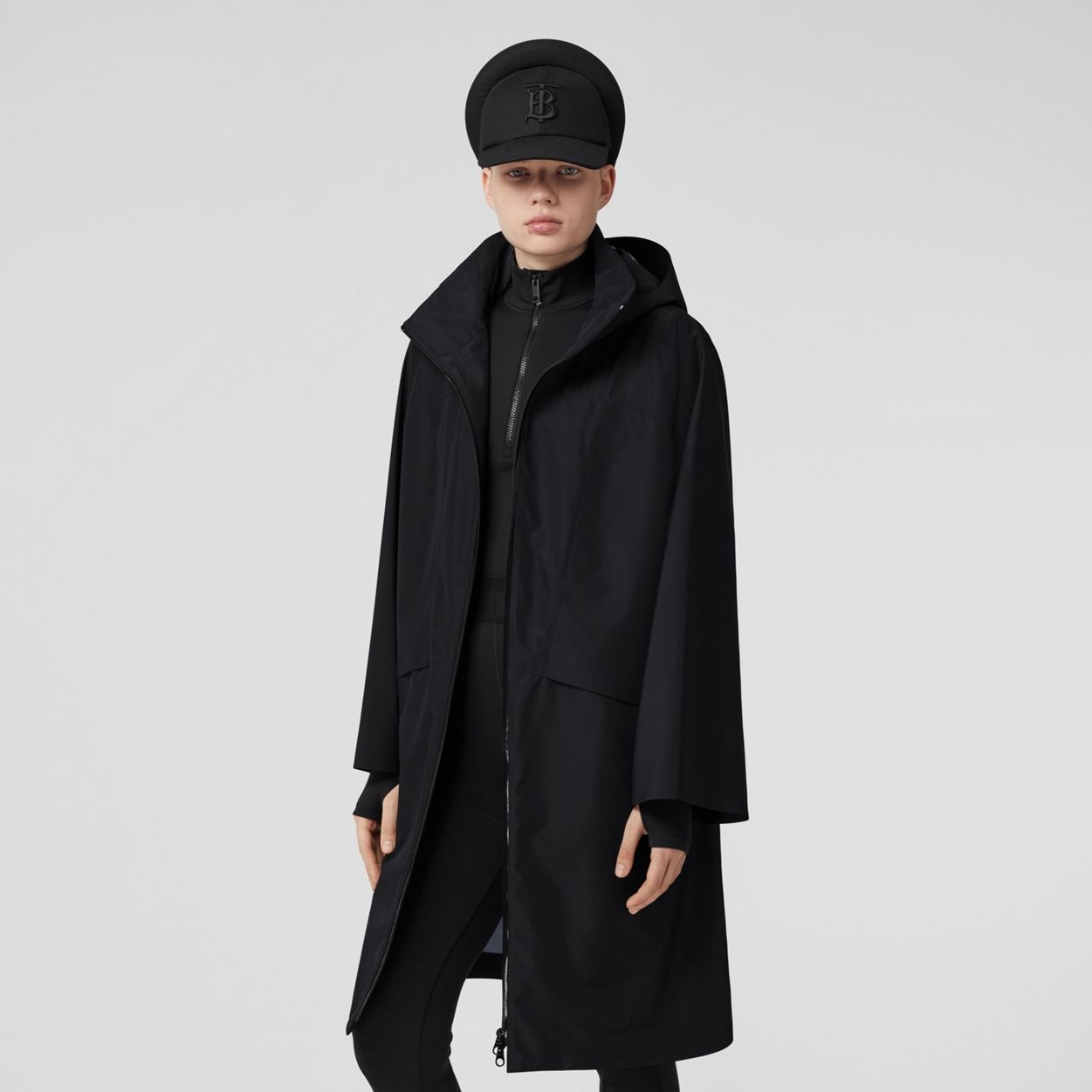 Detachable Hood Logo Print Oversized Parka - 4