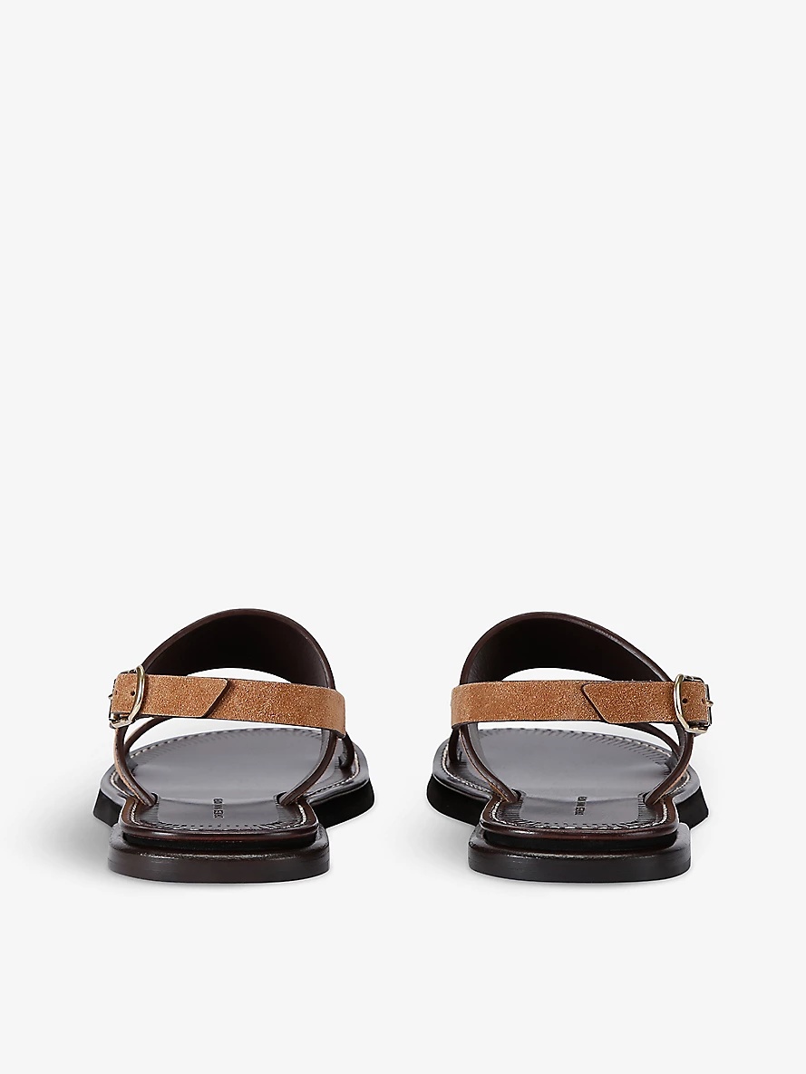 Open-toe leather sandals - 4
