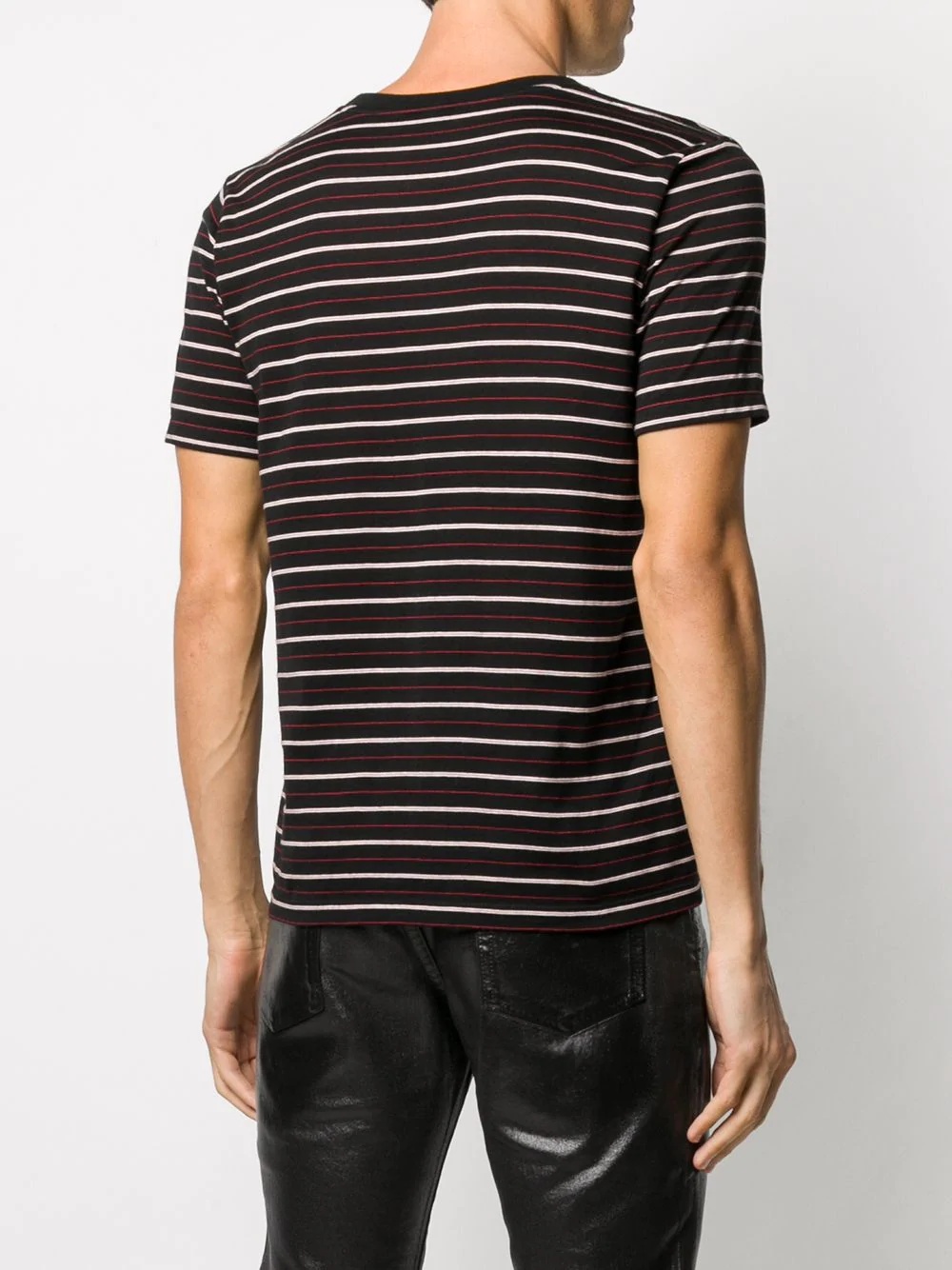 embroidered logo striped T-shirt - 4