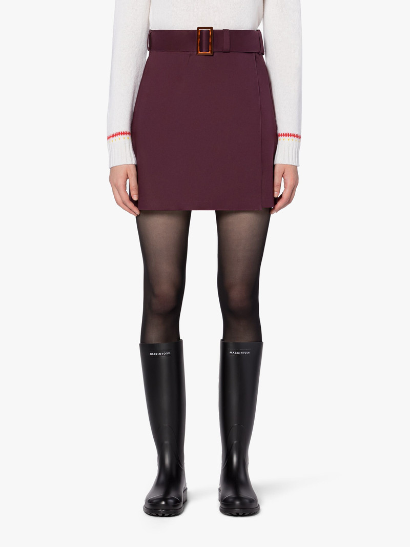 SEEMA BURGUNDY BONDED COTTON SKIRT 3