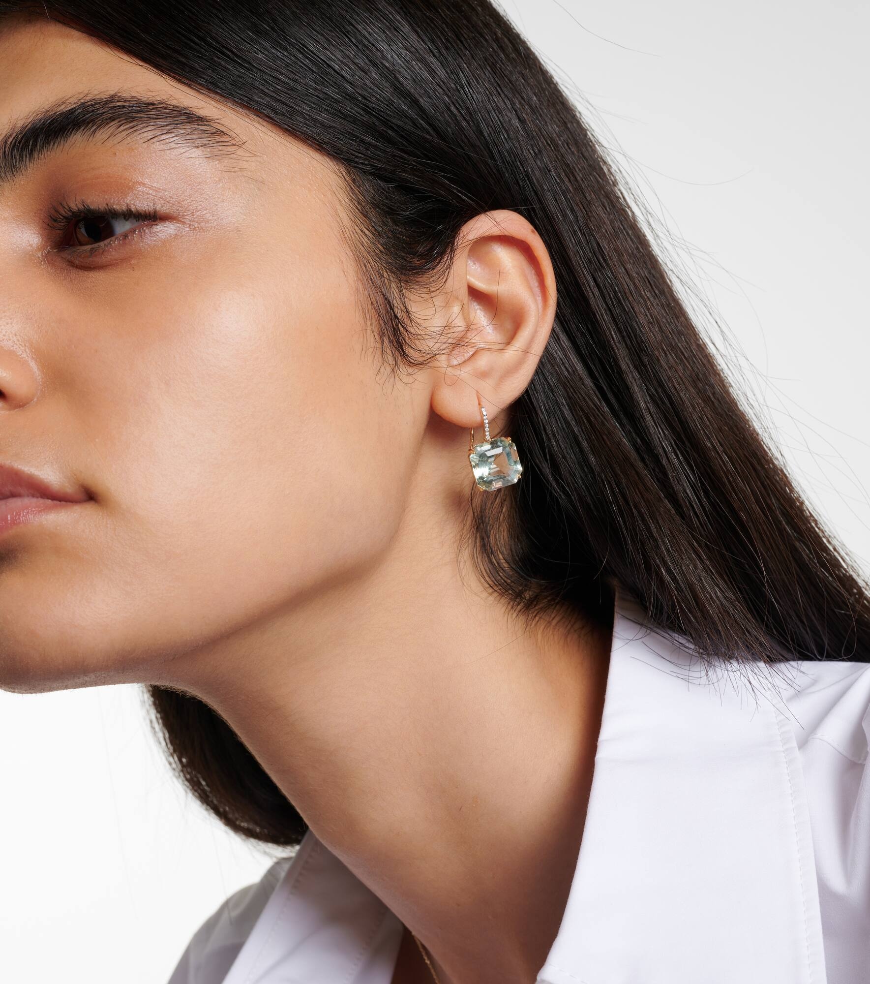14kt gold earrings with amethysts and diamonds - 2