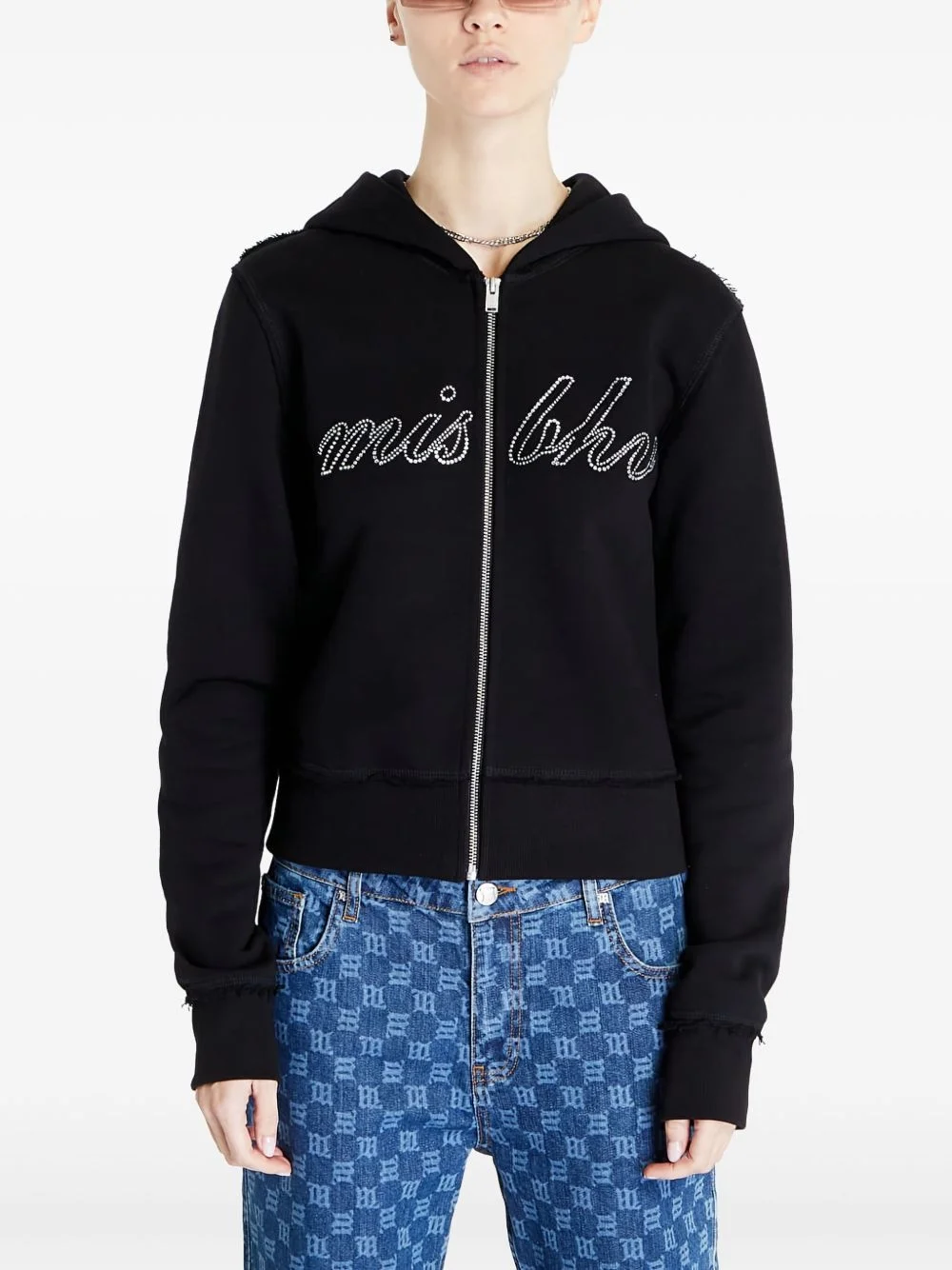 crystal-embellished hoodie - 1
