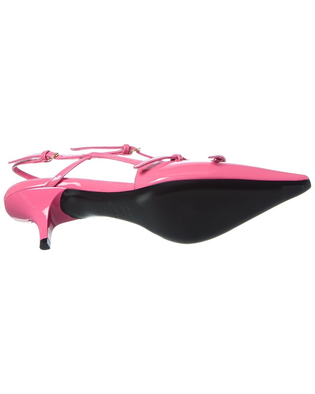 Miu Miu Logo Patent Slingback Pump - 4