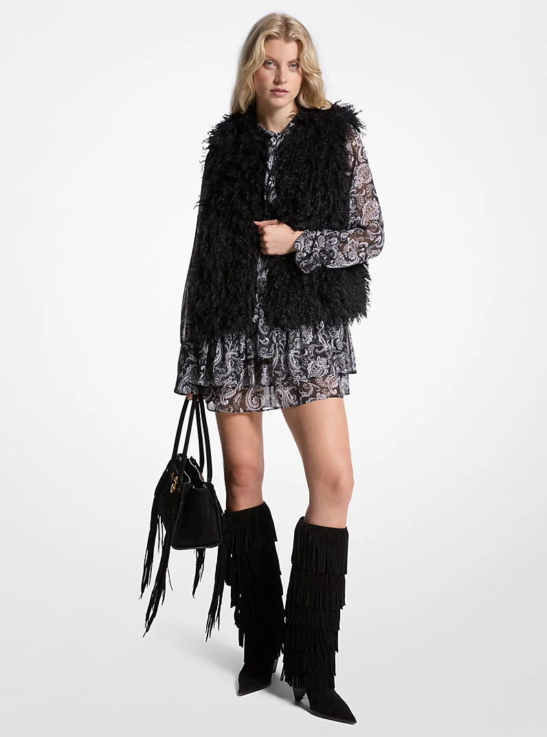 Faux Shearling Vest - 1