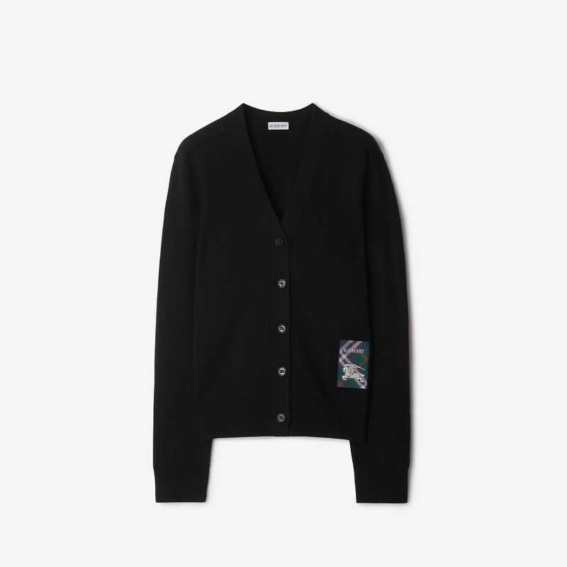 Check Label Wool Cardigan 1