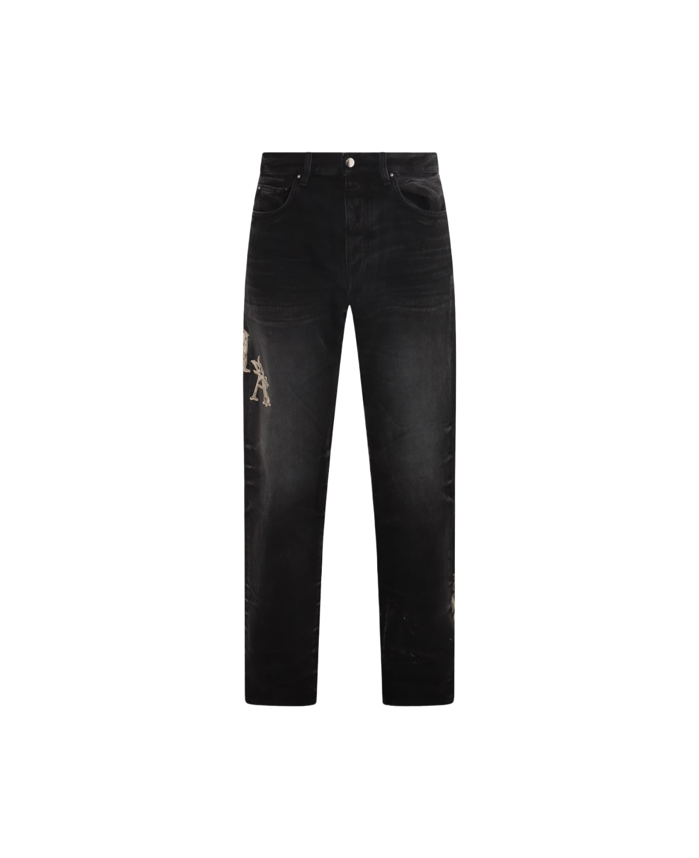 Black Cotton Denim Jeans - 1