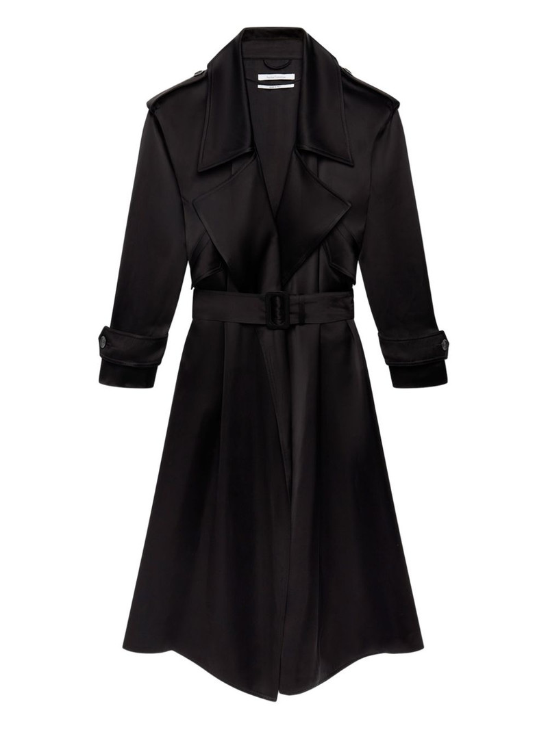 satin-finish trench coat 1