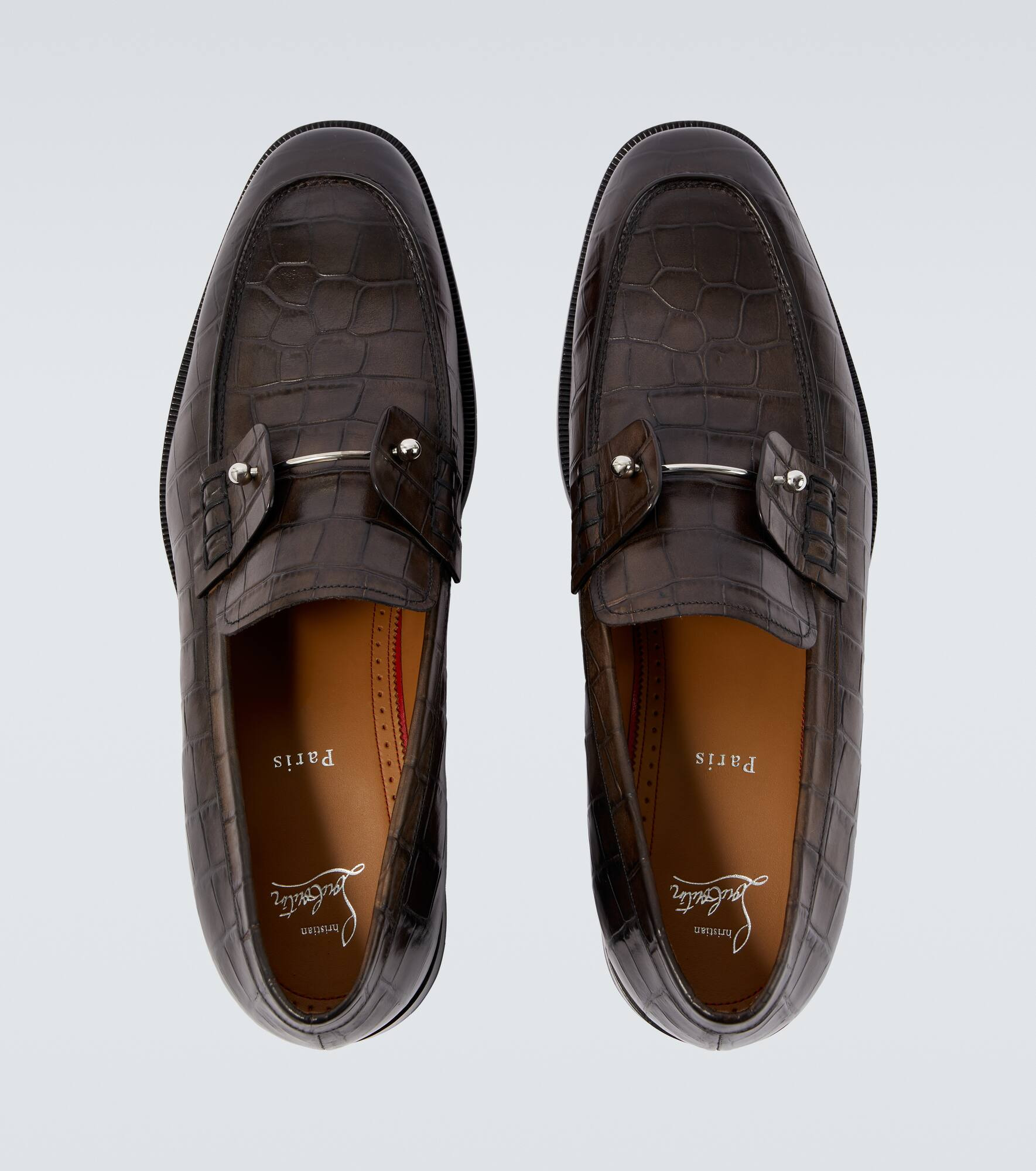 Chambelimoc croc-effect leather loafers - 4