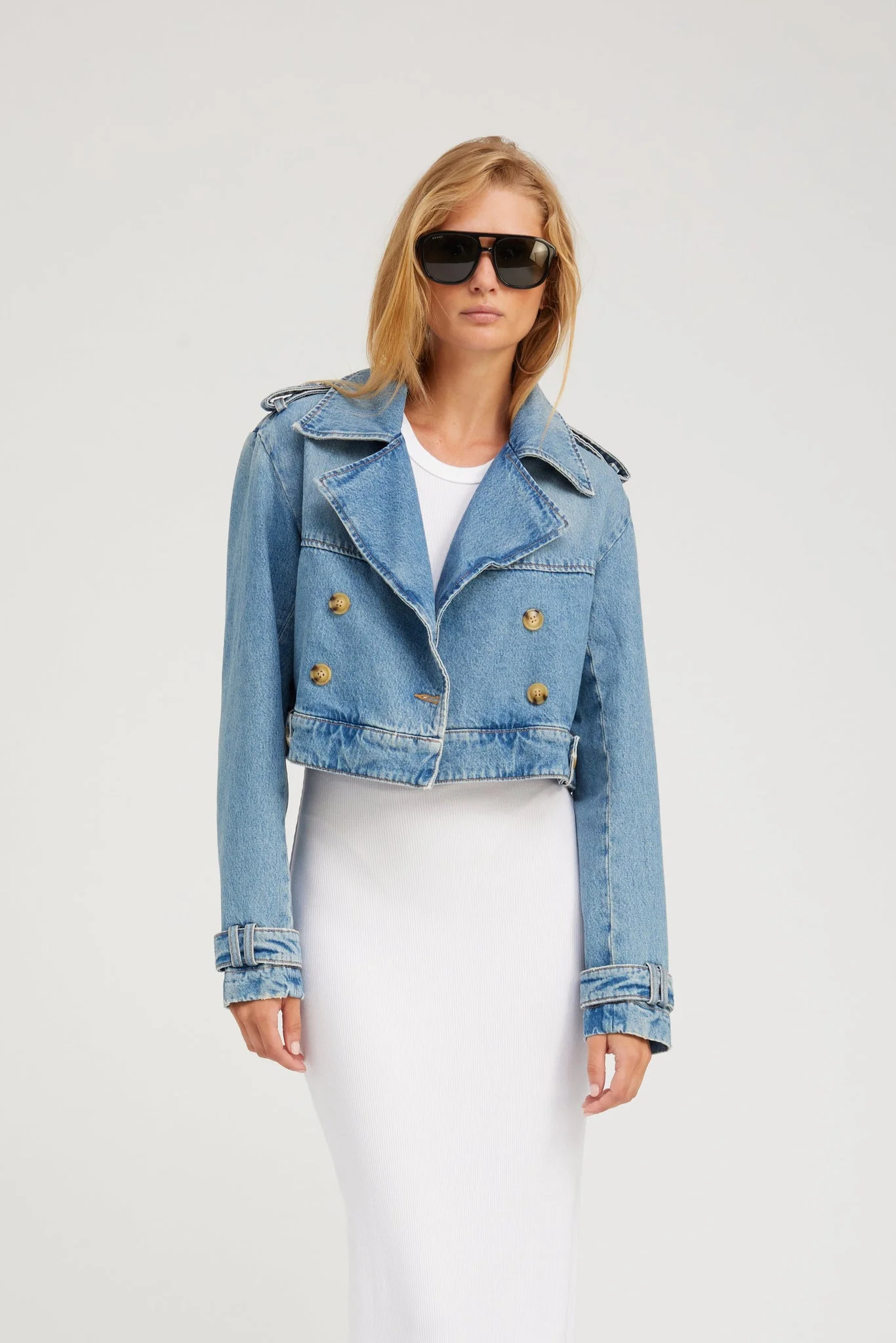 PARADIS CROPPED DENIM TRENCH - 1