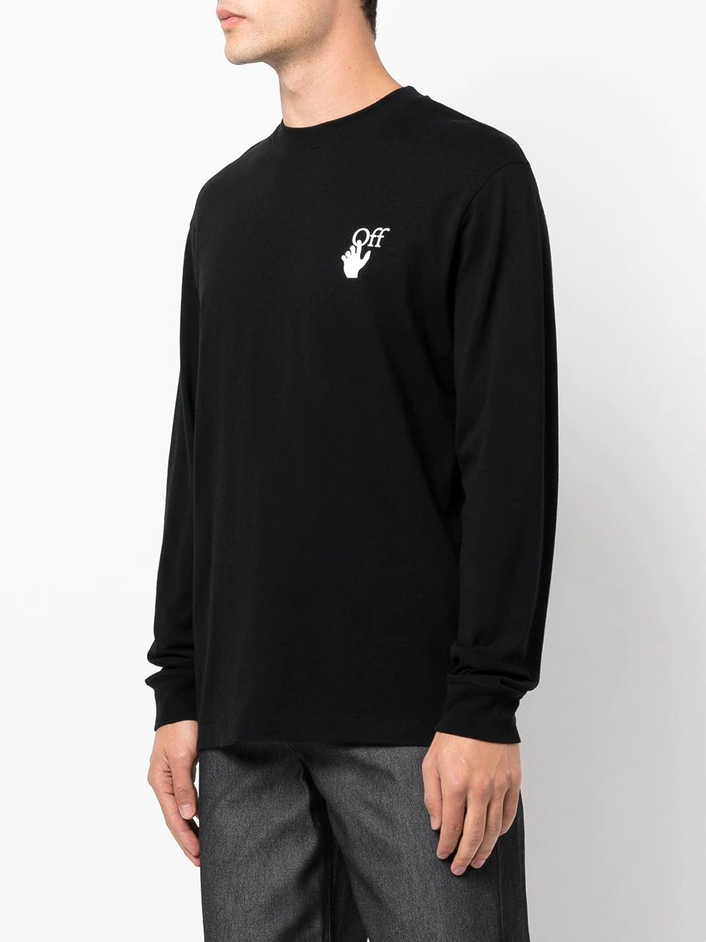 logo-print long-sleeve top - 3