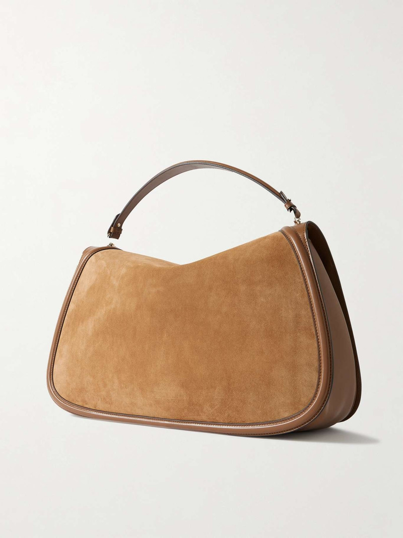 Blondie leather-trimmed suede shoulder bag Brown 3
