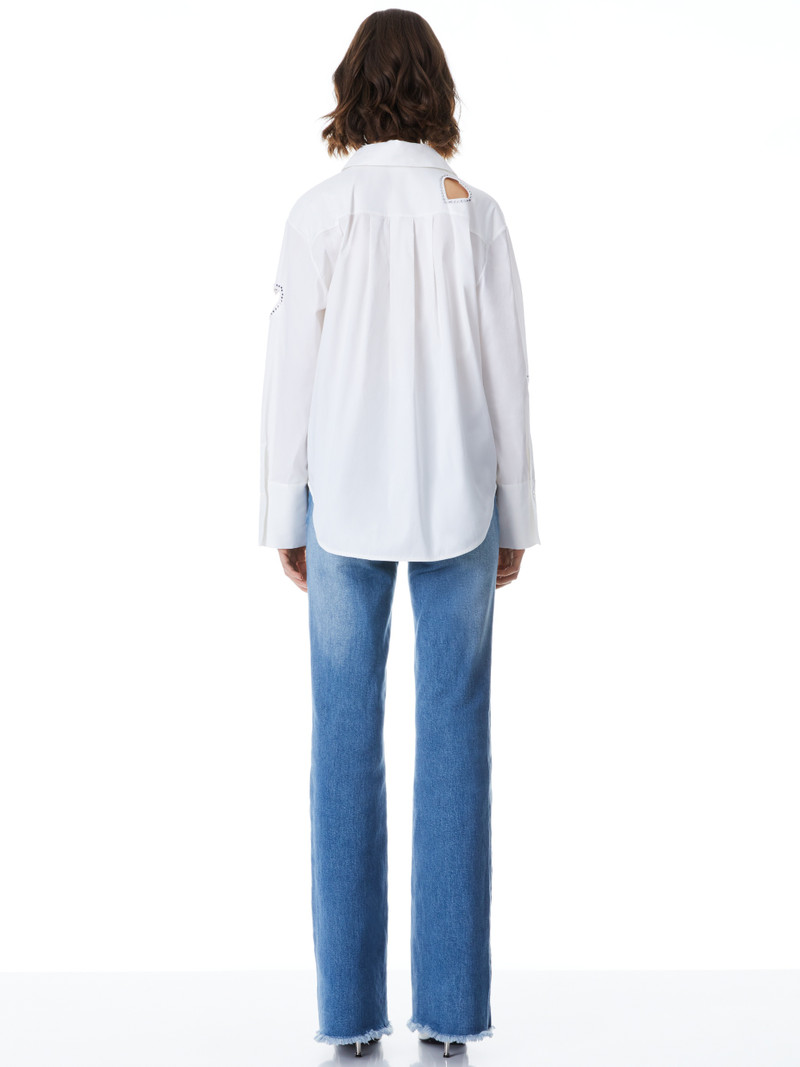 FINELY HEART EMBELLISHED BUTTON DOWN 3