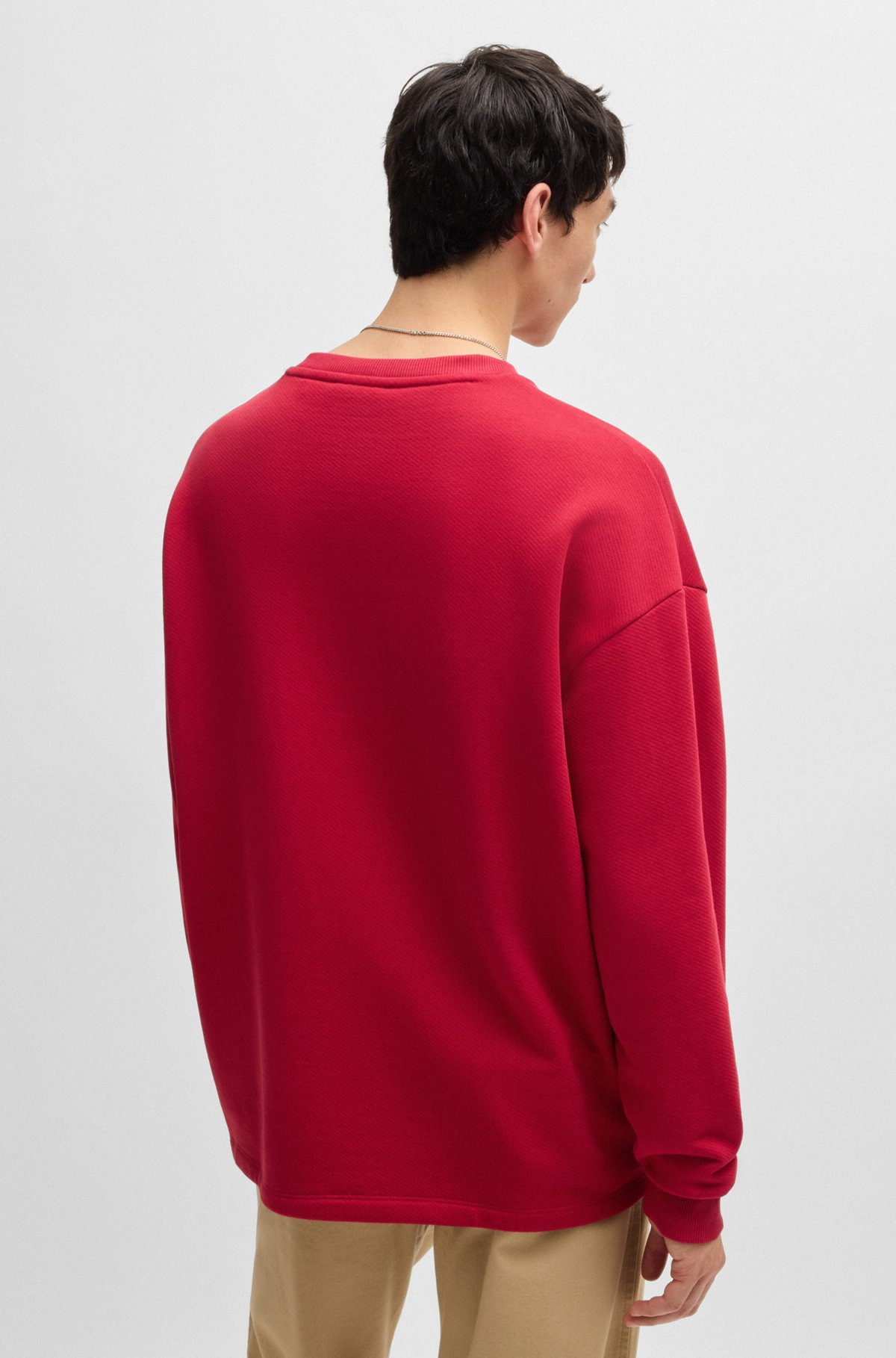 COTTON-TERRY SWEATSHIRT WITH HAPPY HUGO LOGO - 5