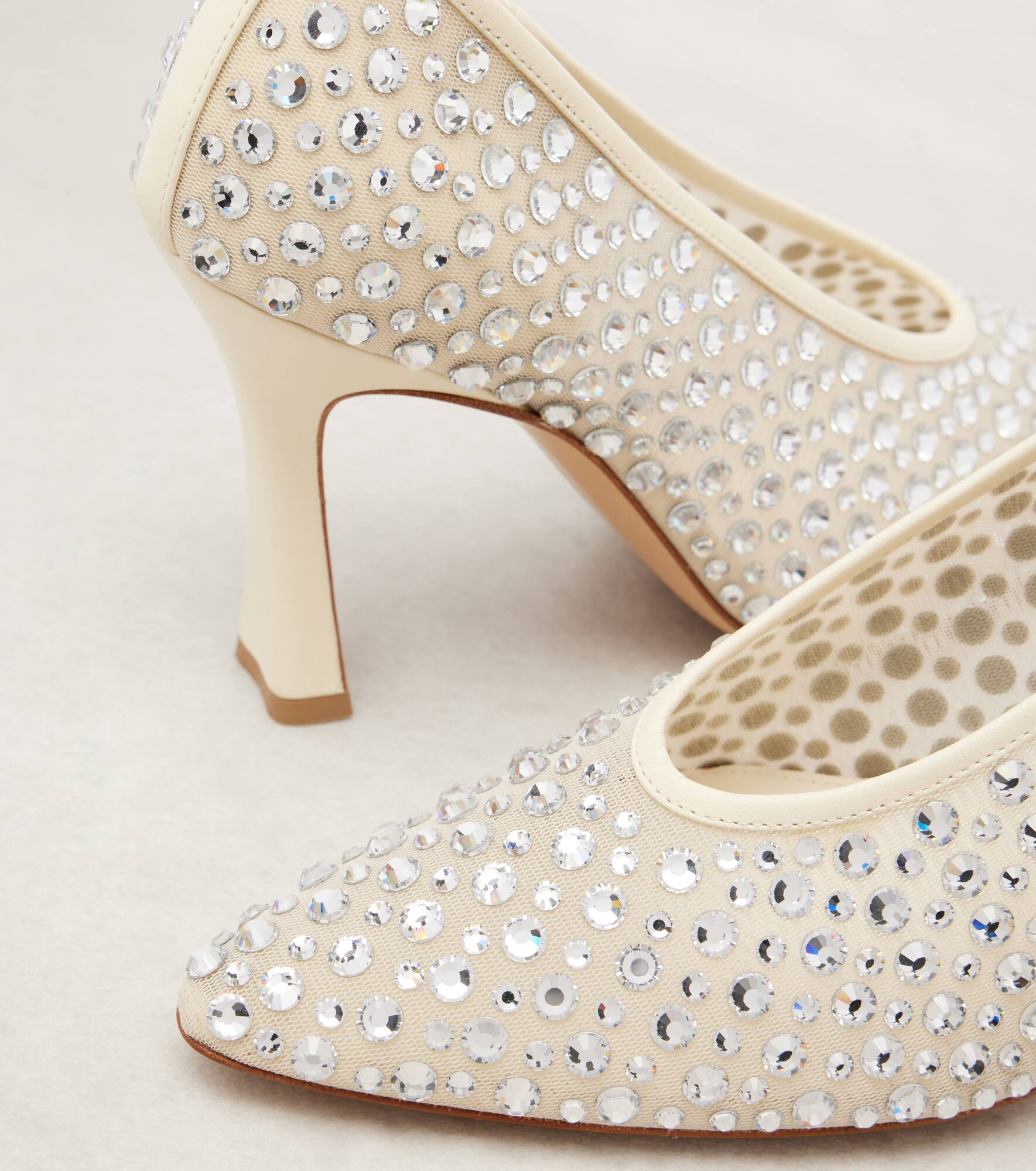 Sofia 90 crystal-embellished leather-trimmed pumps - 5