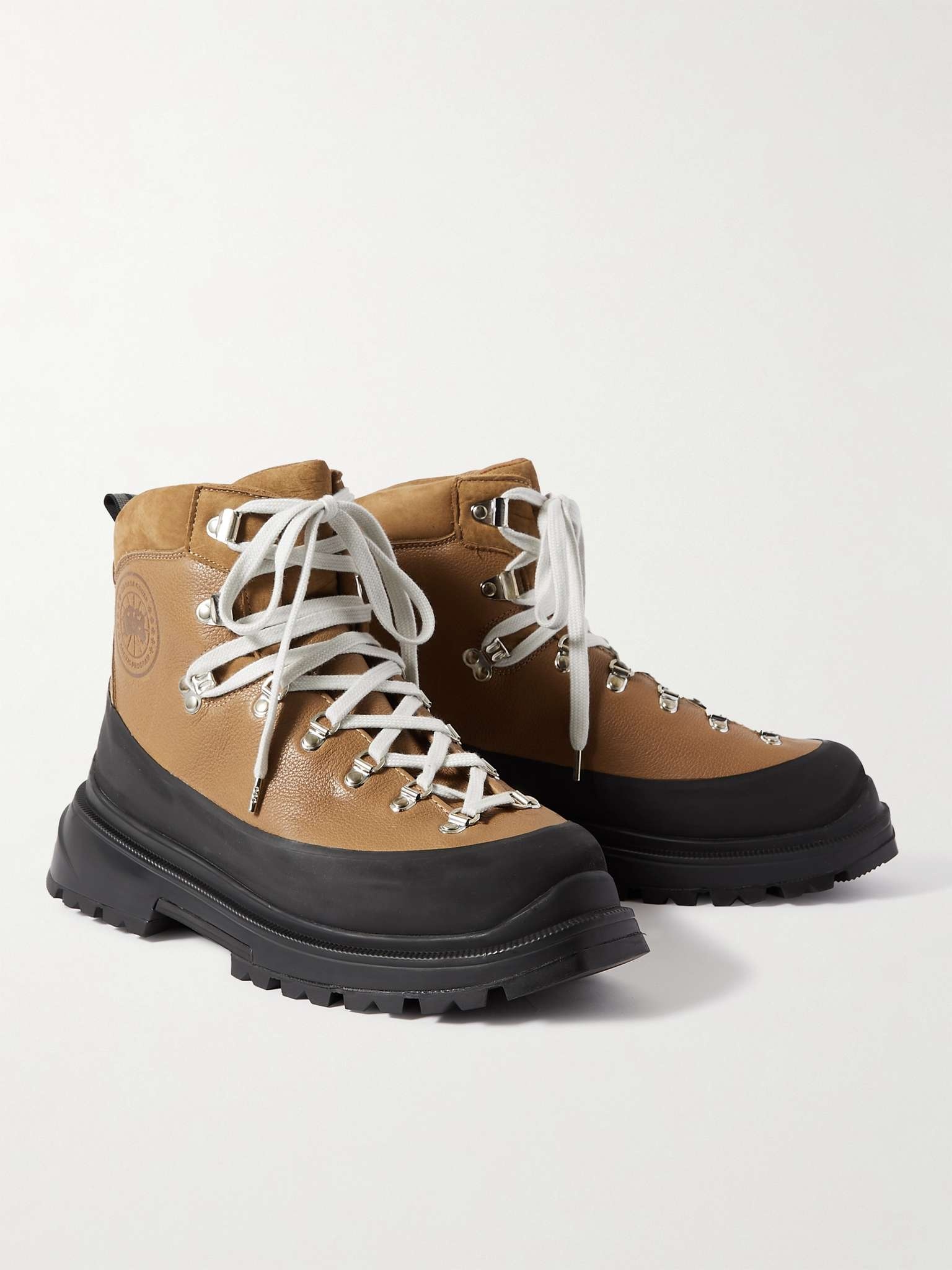 Journey Rubber and Nubuck-Trimmed Full-Grain Leather Hiking Boots - 6