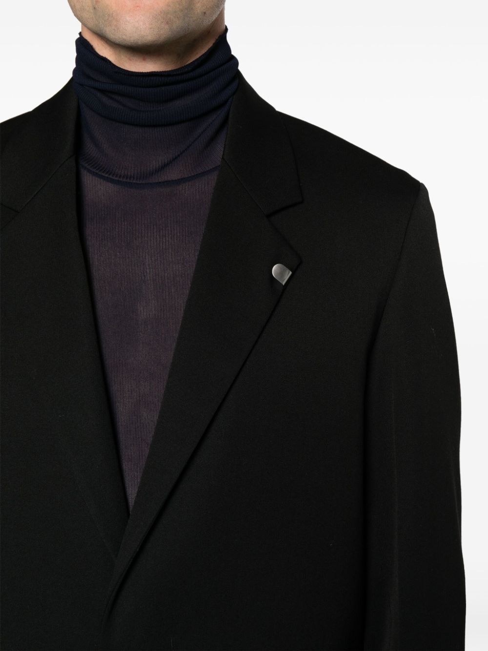 single-breasted wool blazer - 5