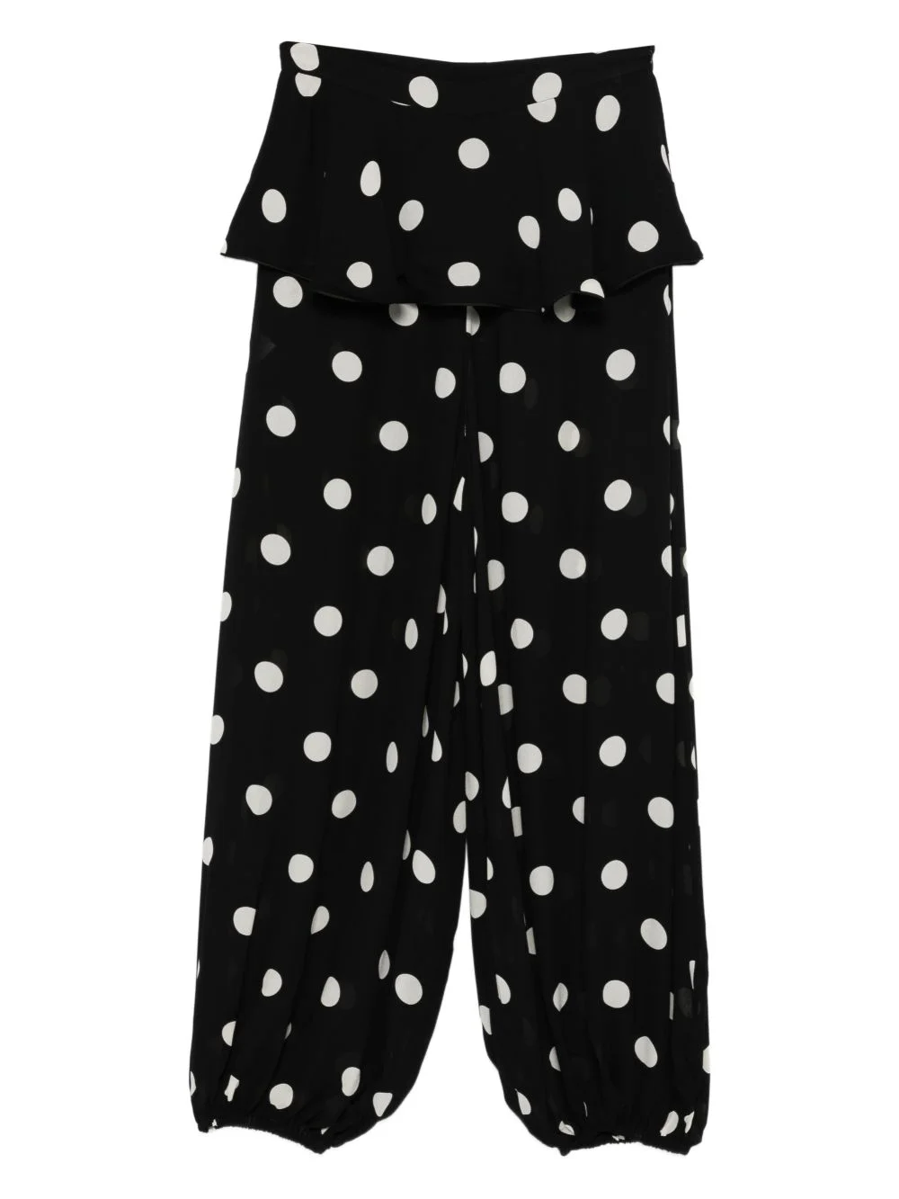 polka-dot ruffled trousers - 1