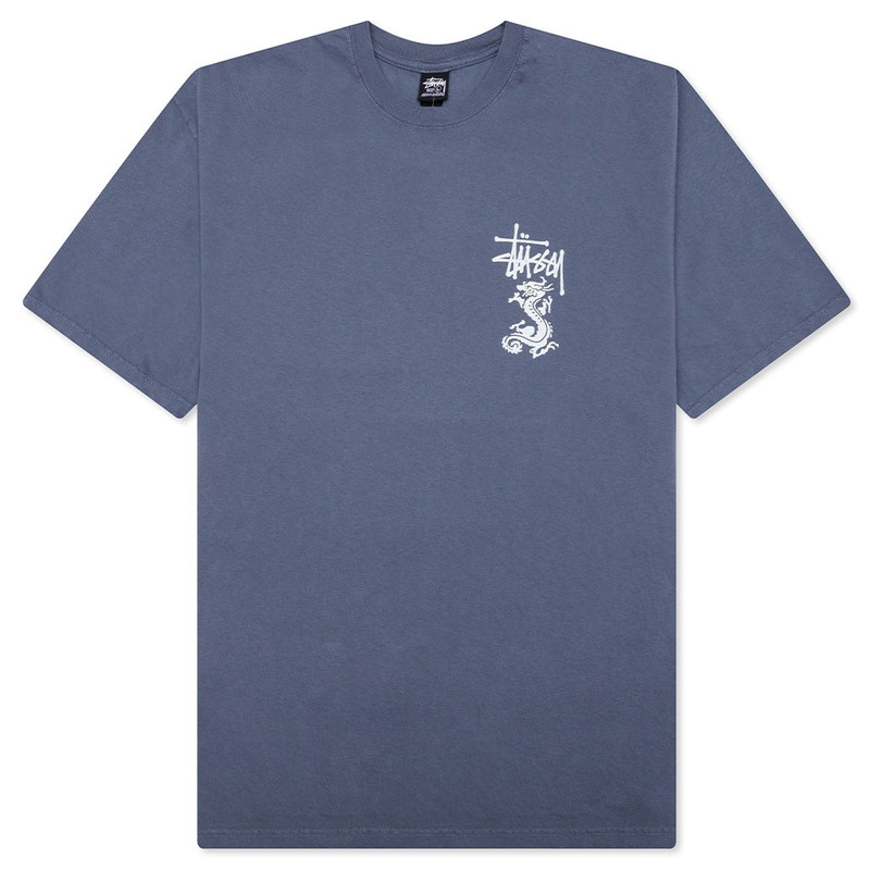 DOUBLE DRAGON PIGMENT DYED TEE - NAVY - 1