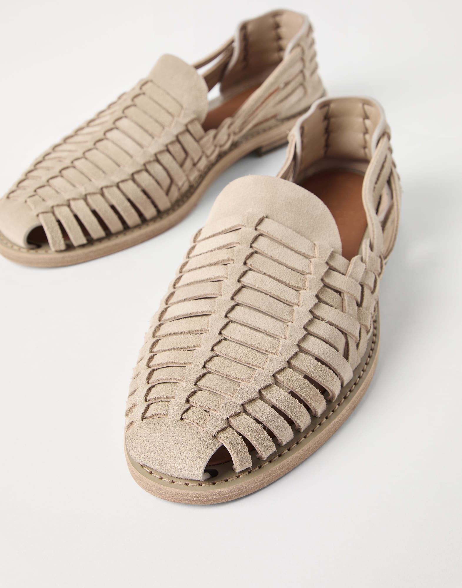 Suede woven sandals - 3