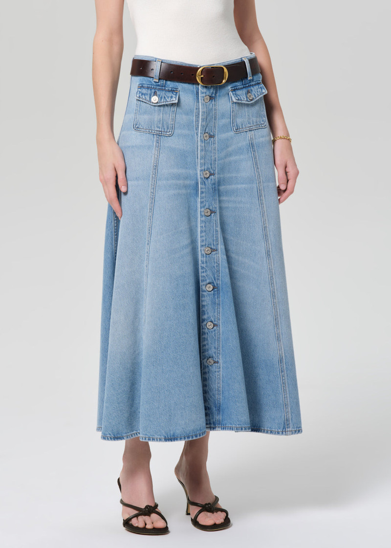 Devin Patch Pocket Maxi Skirt In Vienne 5
