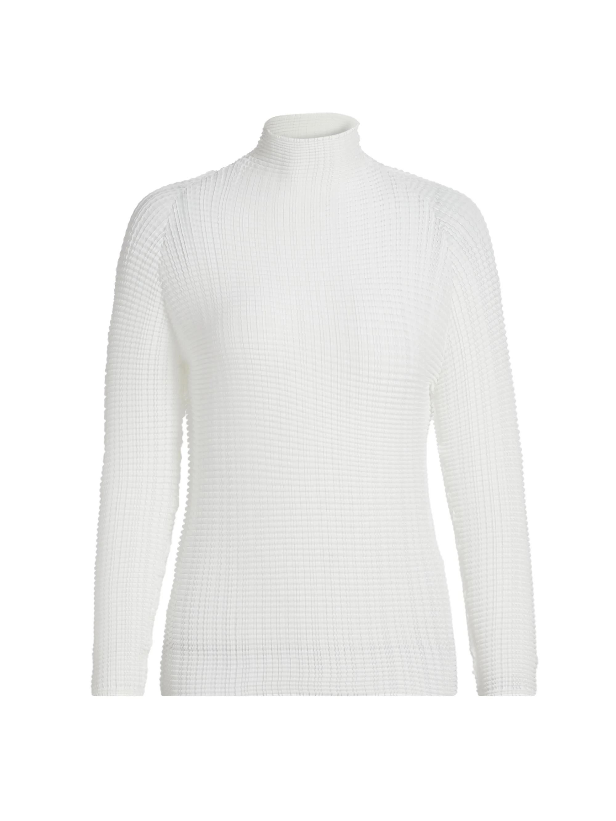 Women's Grid Pleat Top - White - 1