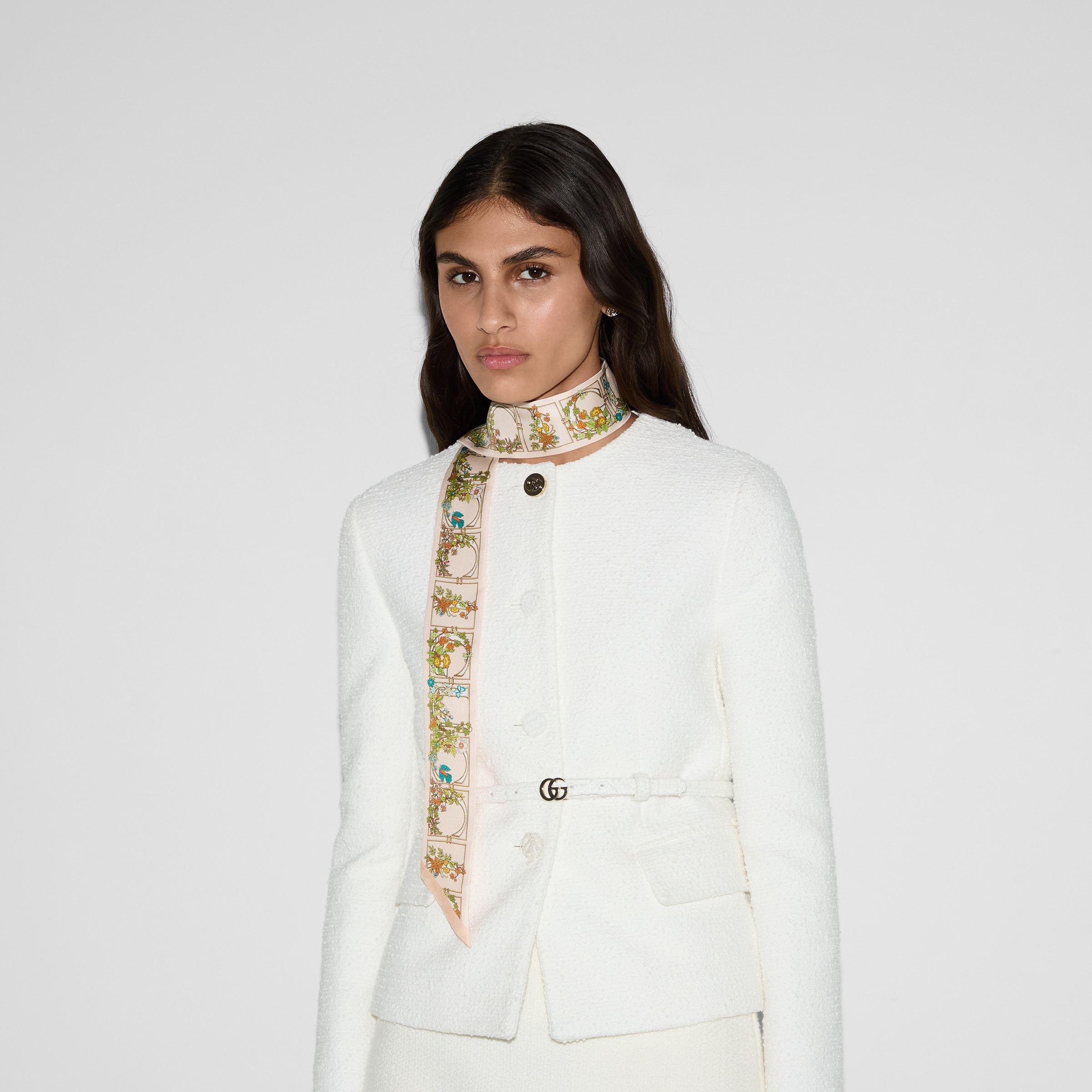 Printed silk neck bow - 3