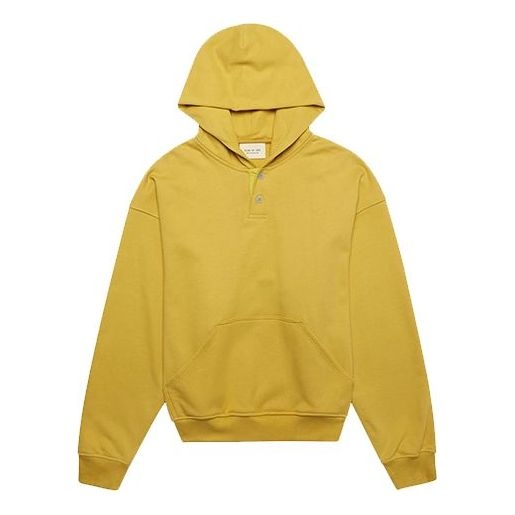 Fear of God Essentials Everyday Henley hooded Button Unisex Yellow FOG-FW19-22 - 1