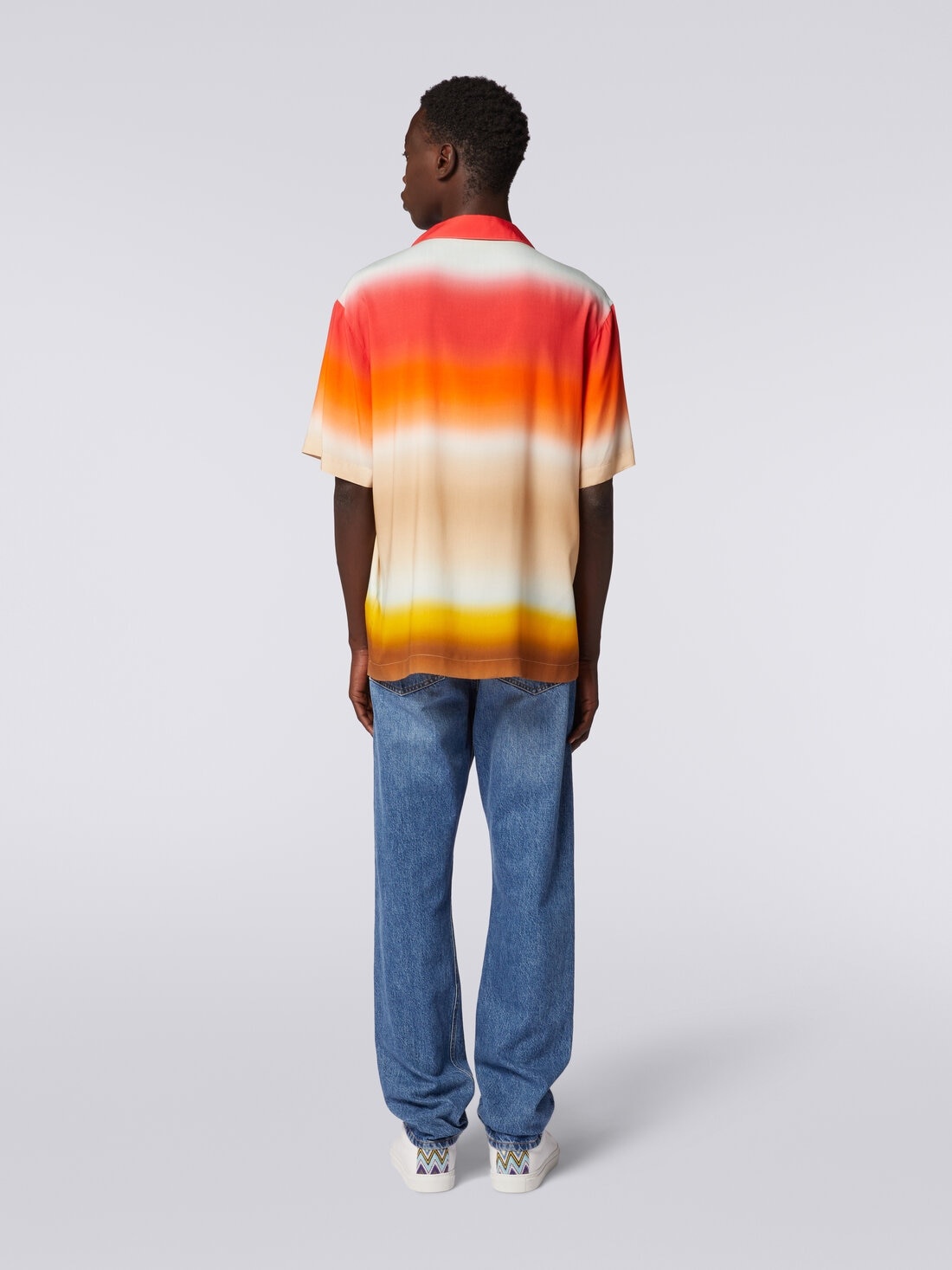 Short-sleeved shirt in dégradé viscose - 4