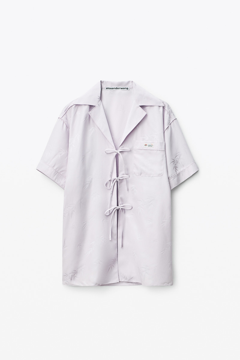 VISCOSE JACQUARD의 SHORT-SLEEVE TIE TOP 1