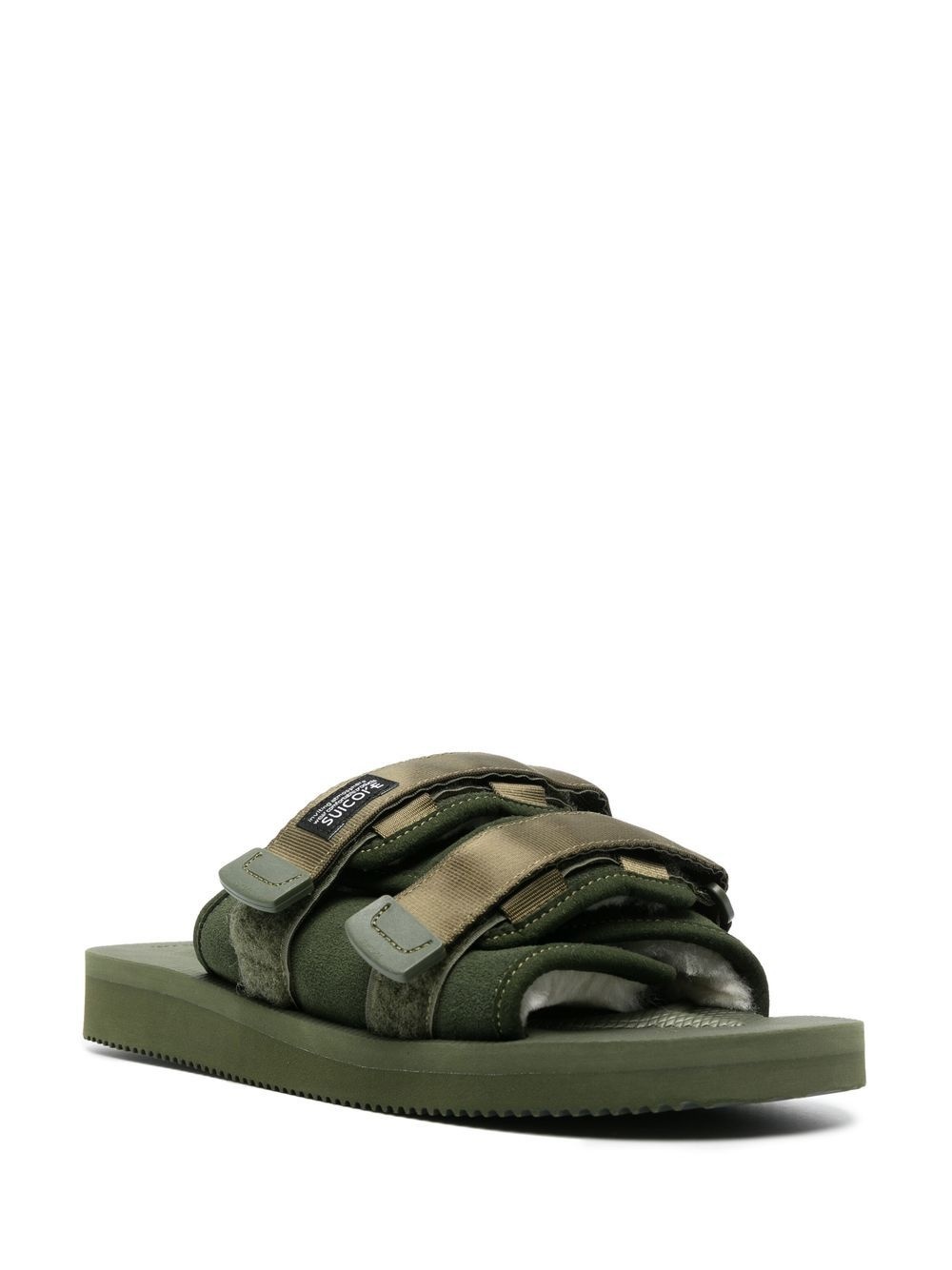 logo-patch slip-on sandals - 2