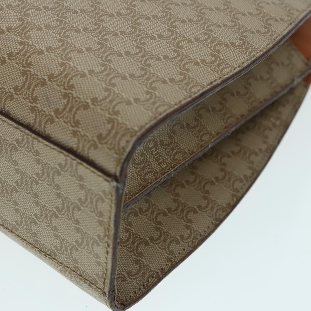 CELINE Macadam Canvas Hand Bag Beige Gold - 11