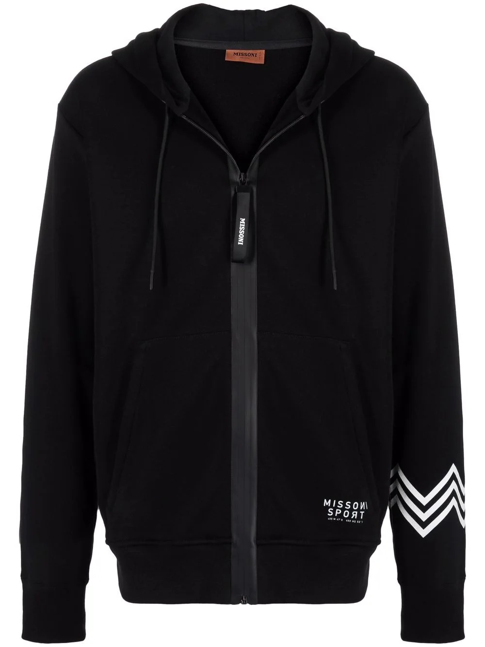 zigzag jersey zip-up hoodie - 1