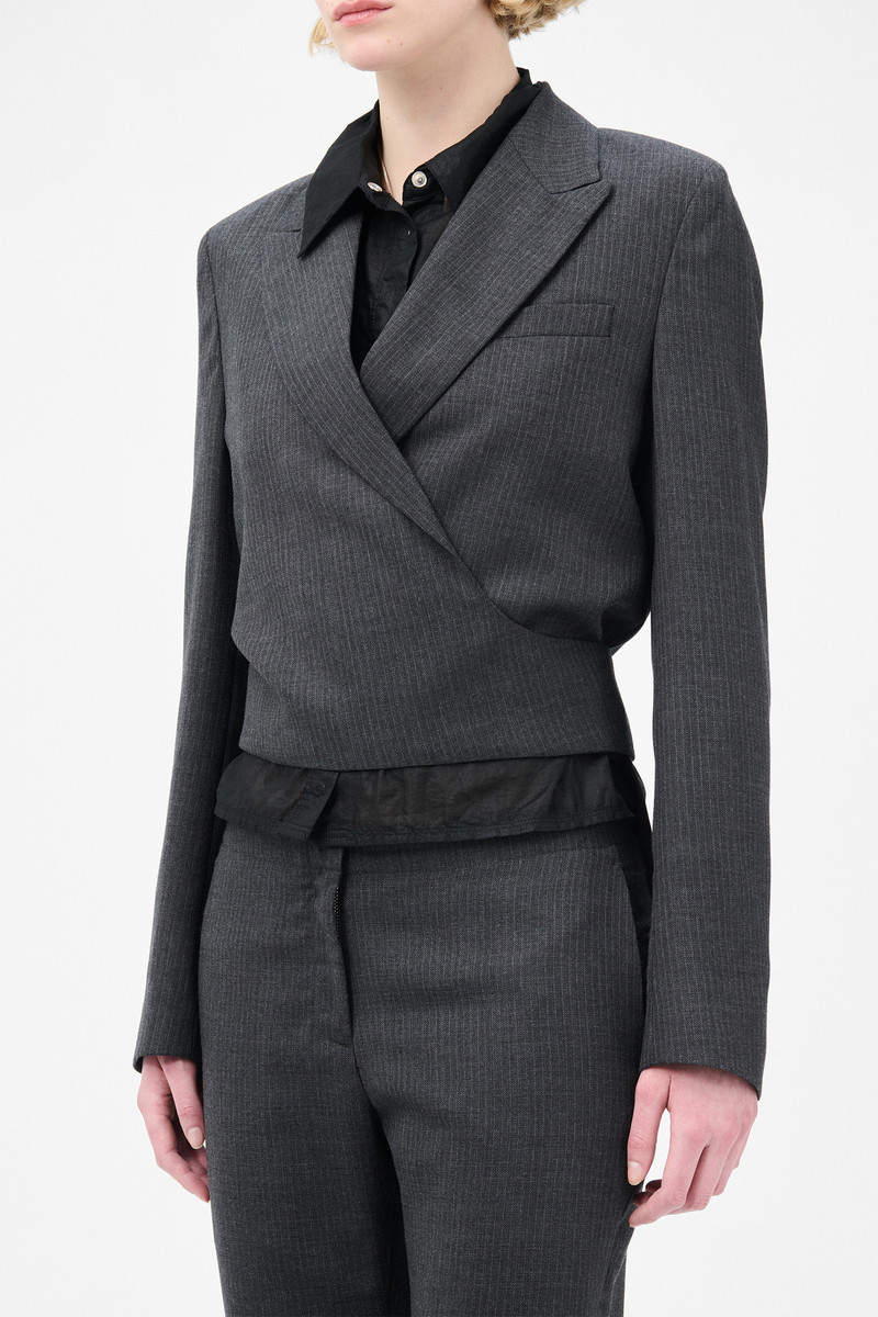 Our Legacy Wrap Blazer Smoke Grey Micro Herringbone 4