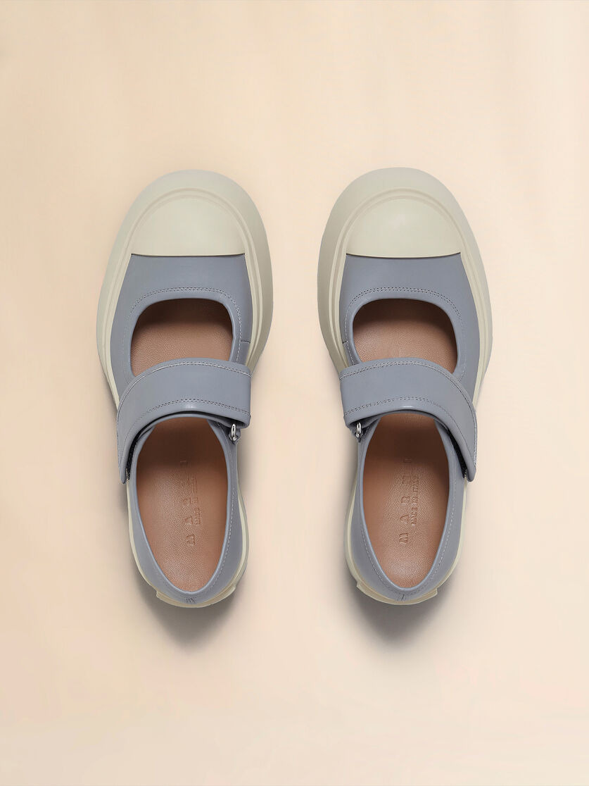 GREY LEATHER MARY JANE SNEAKER - 4
