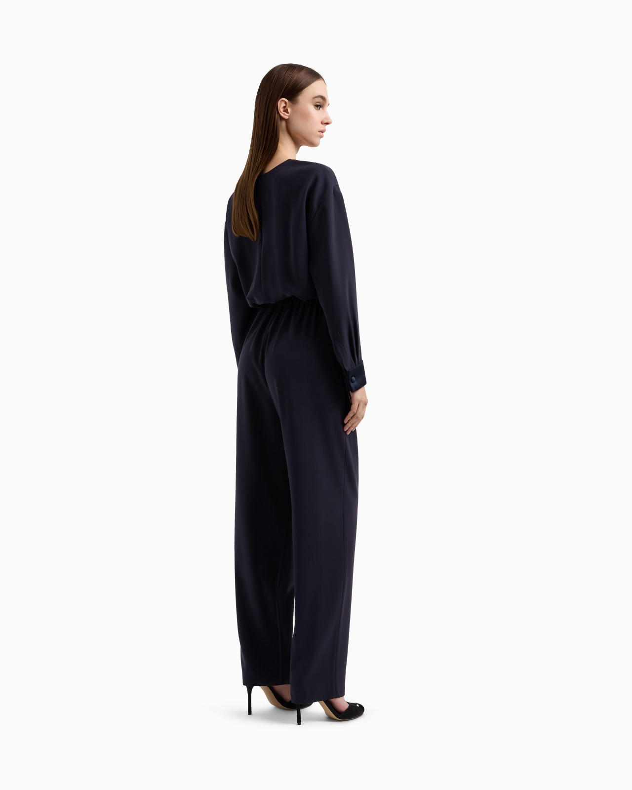 TECHNICAL CADY JUMPSUIT WITH SATIN LAPELS - 3