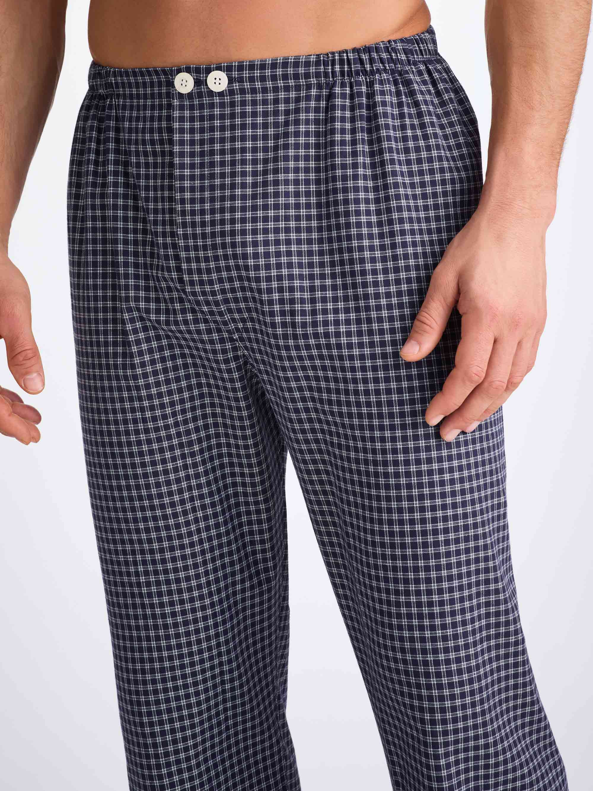 Men's Classic Fit Pyjamas Braemar 32 Brushed Cotton Navy - 7