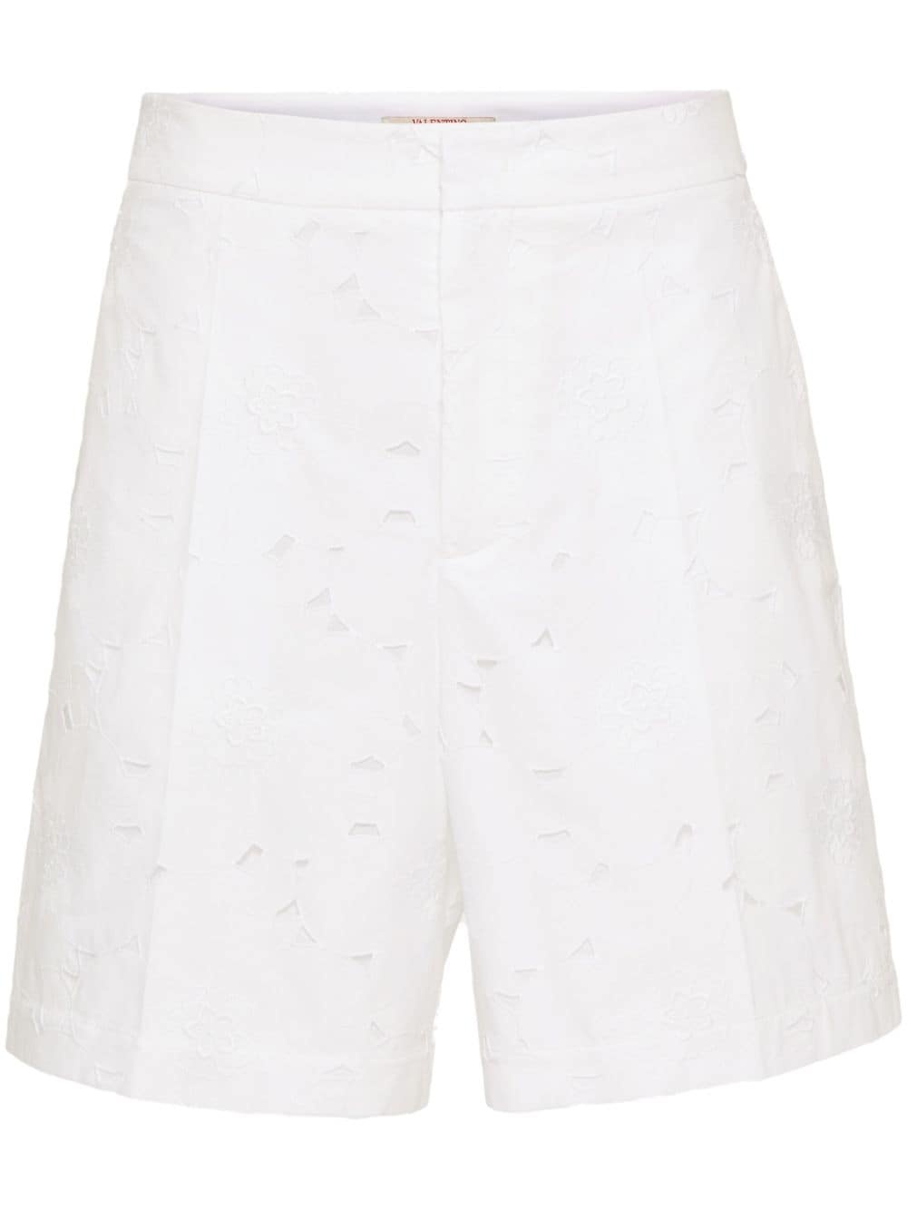 broderie-anglaise cotton bermuda shorts - 1