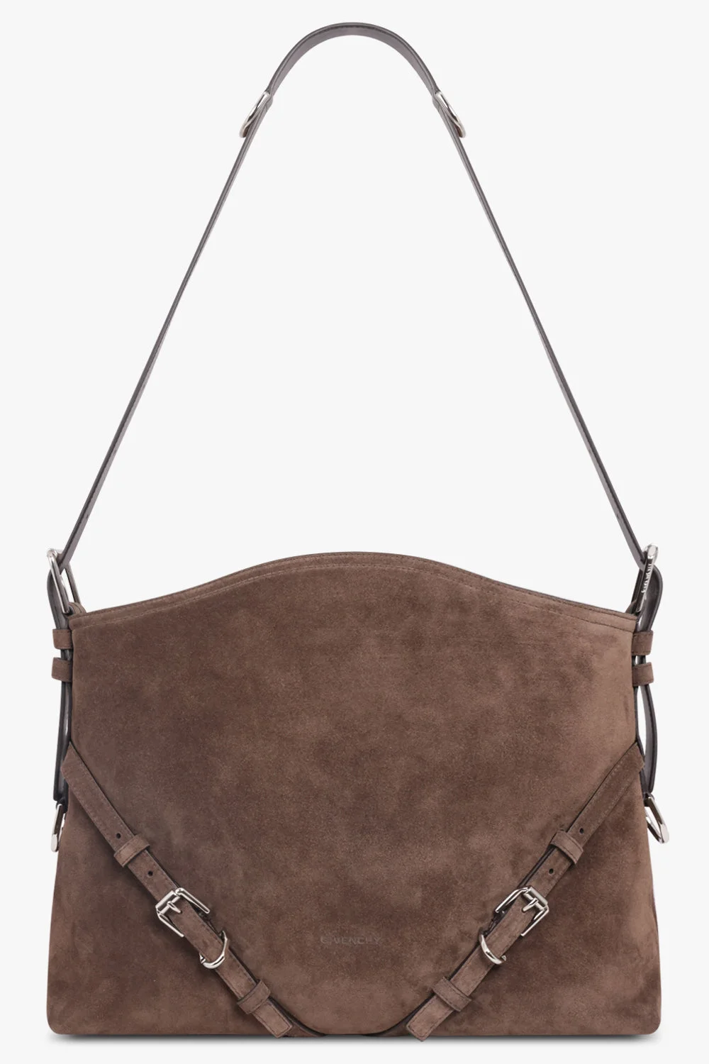 VOYOU MEDIUM SUEDE SHOULDER BAG | EBONY BROWN - 1