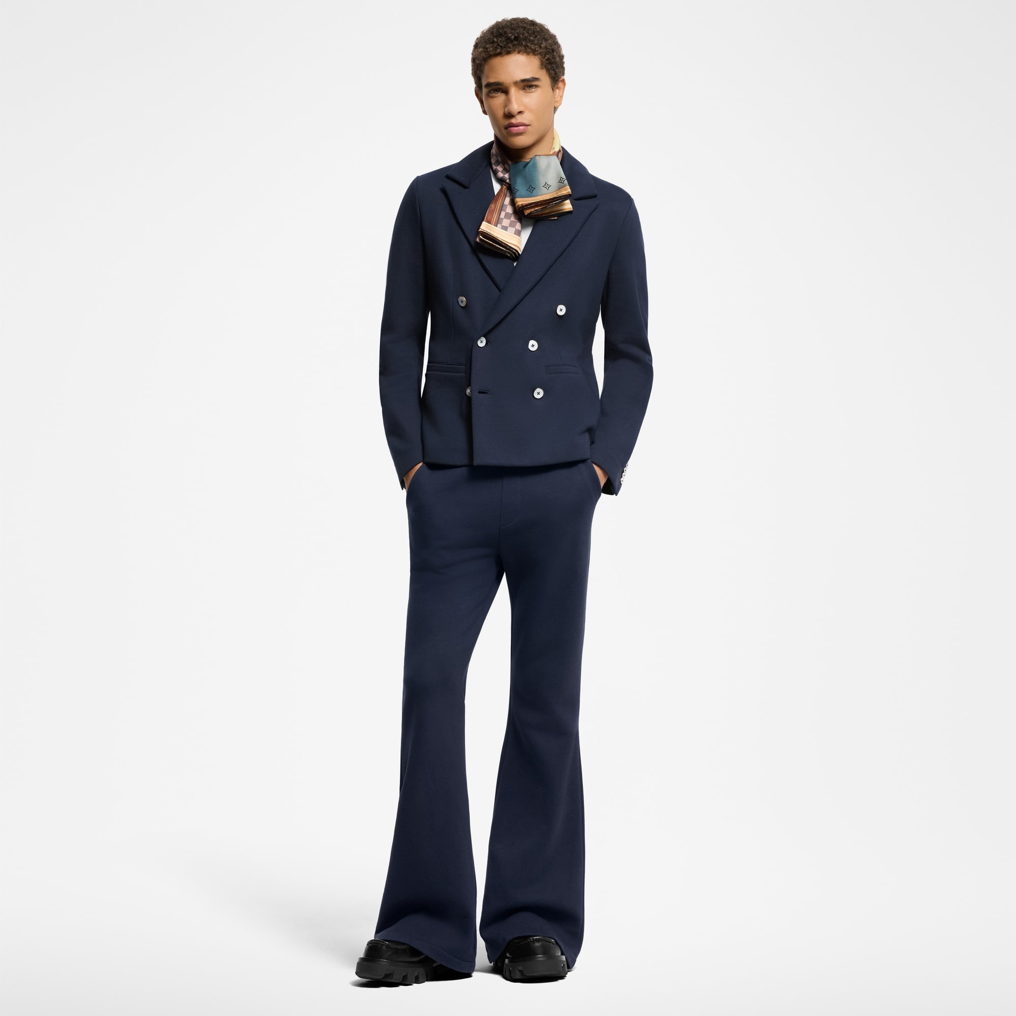 Double-Breasted Cotton And Cashmere Jersey Jacket - 4
