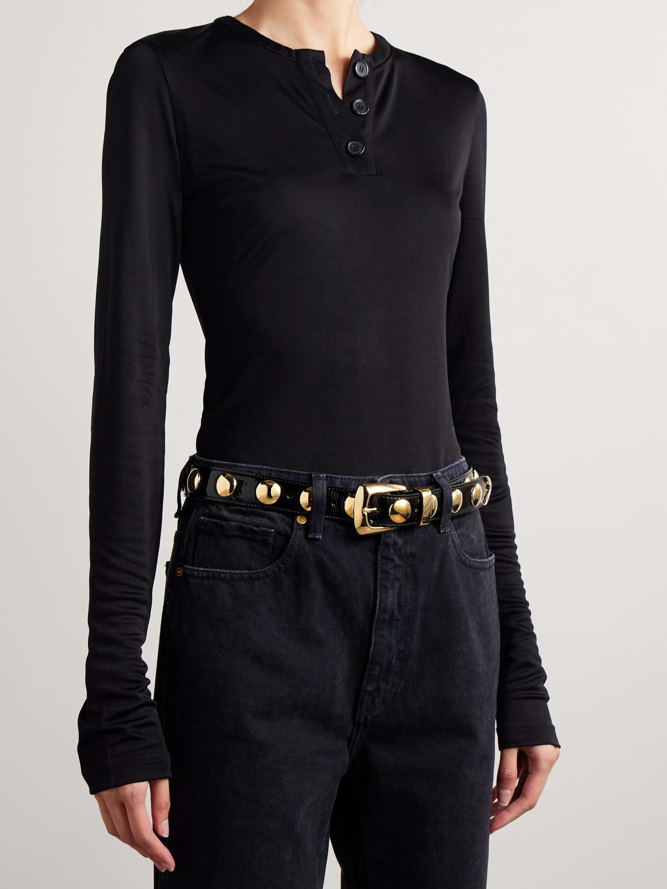 Benny studded patent-leather belt - 2