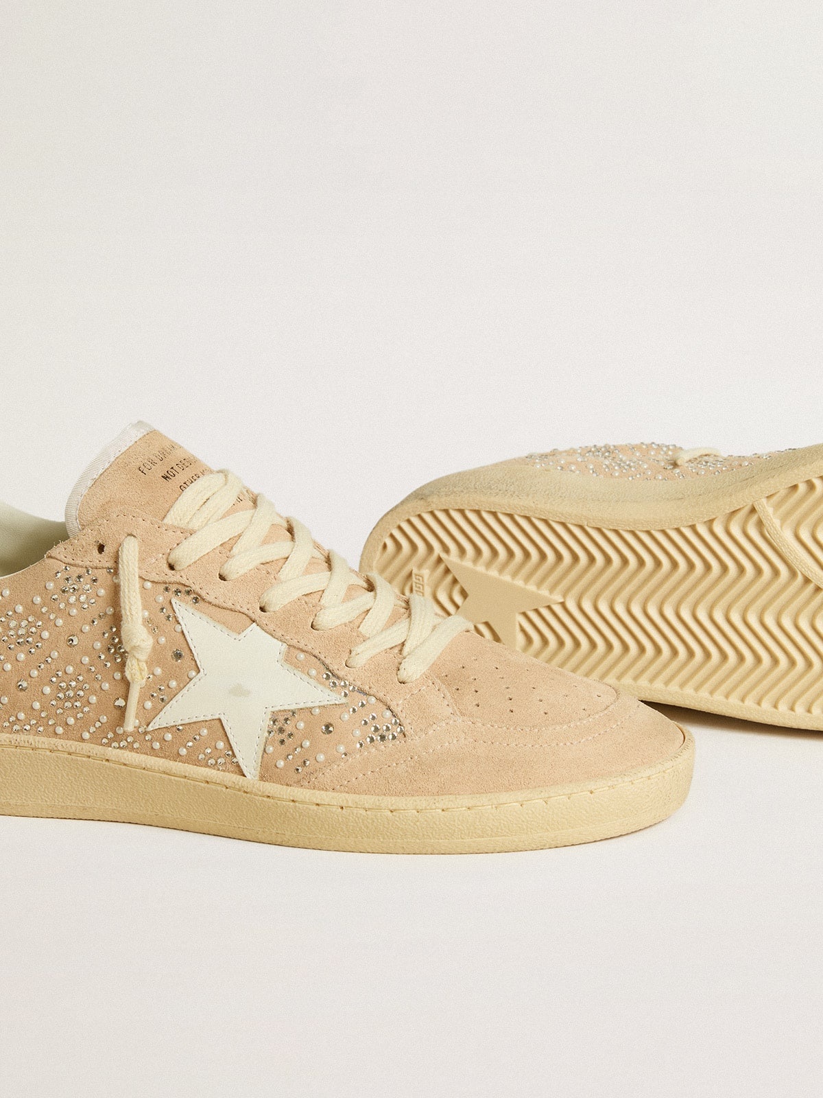 Ball Star in suede and Swarovski crystals with leather star and metallic heel tab - 3