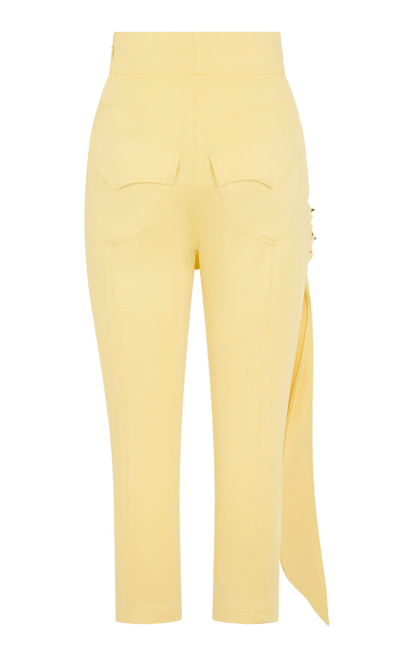 Skirt-Detailed Skinny-Leg Pants yellow 4