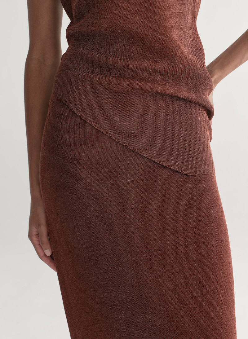 Clover Metallic Knit Midi Skirt 3