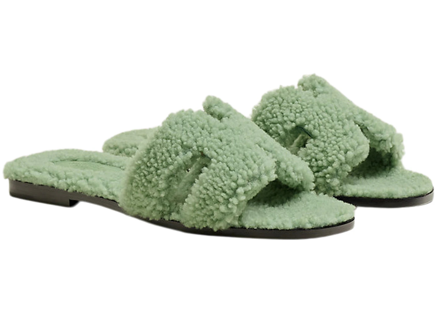 Hermes Oran Sandal Vert D'eau Woolskin - 2