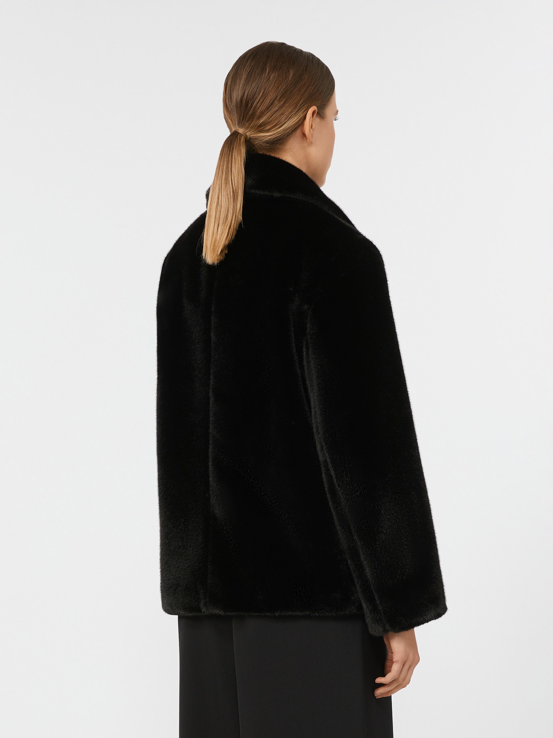 LAURA Double-breasted jacket with a fluffy texture - 4